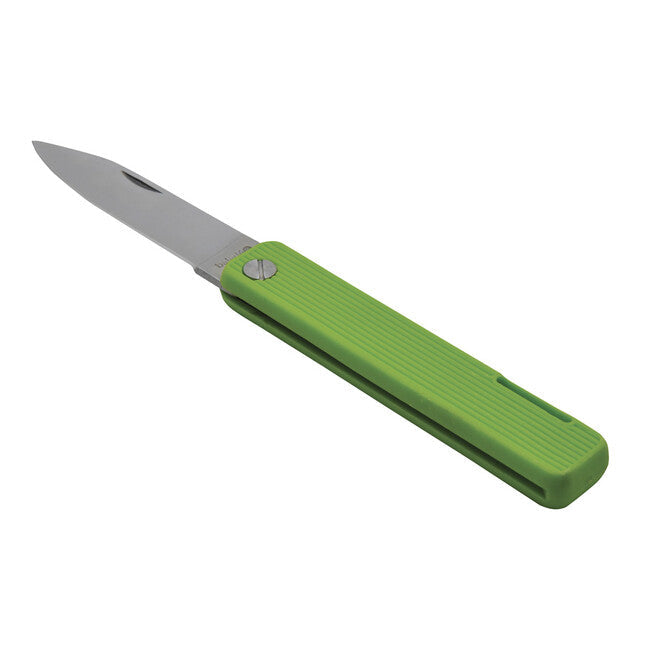 Baladeo ECO355 Papagayo briceag, lamă 7,5 cm, oțel 420, mâner TPE verde deschis