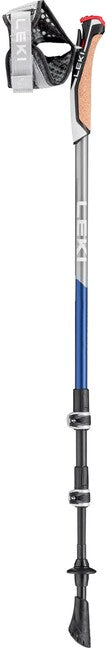 LEKI Traveller Carbon Nordic Walking bețe, albastre miezul nopții metalic închis-antracit deschis-alb, 90 - 130 cm