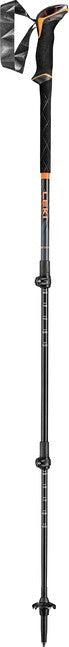 LEKI Sherpa Lite bețe de trekking, portocalii neon-negru-albastru denim, 100 - 135 cm