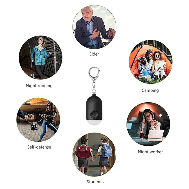 W&G SHIELD SOS alarmă personală etanșă cu LED și buton de activare, negru
