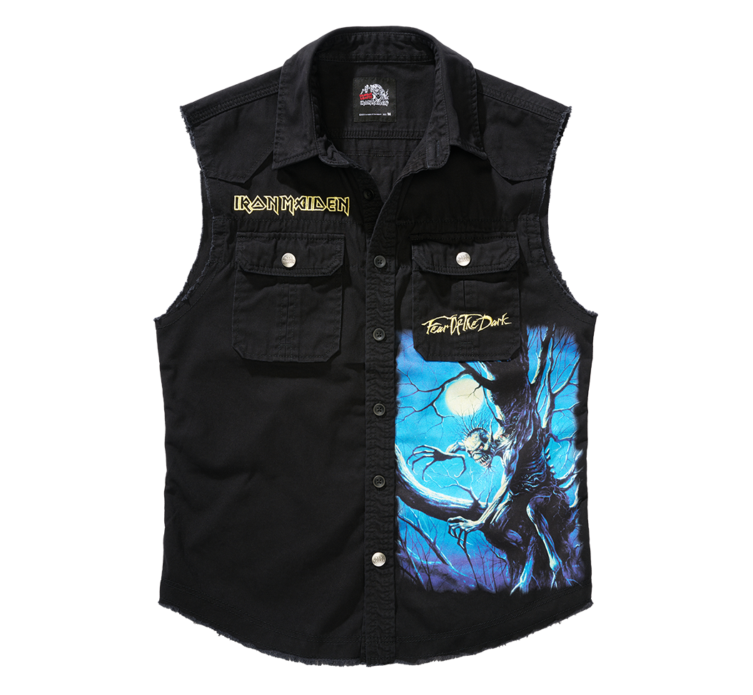 Brandit Iron Maiden FOTD vintage košeľa bez rukávov, čierna