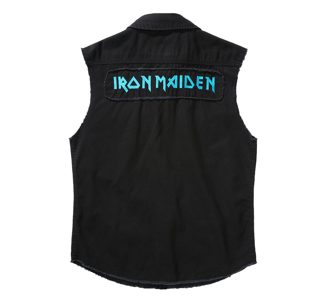 Brandit Iron Maiden FOTD vintage košeľa bez rukávov, čierna