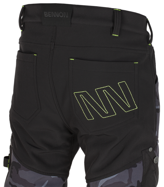 BENNON CAMOS pantaloni softshell, negri/gri