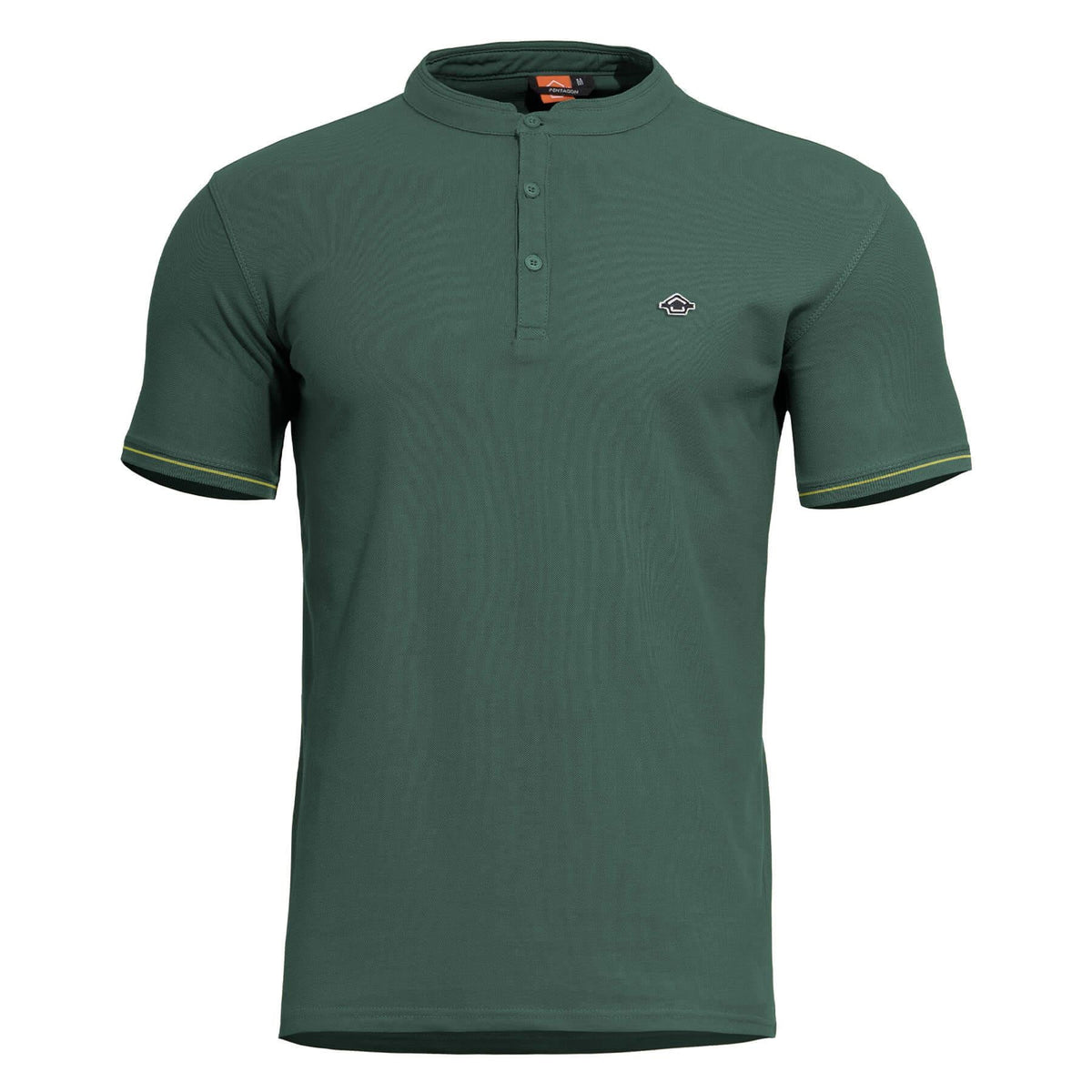 Pentagon Levantes Henley tricou cu nasturi, springbok verde