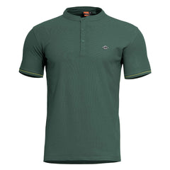 Pentagon Levantes Henley tricou cu nasturi, springbok verde