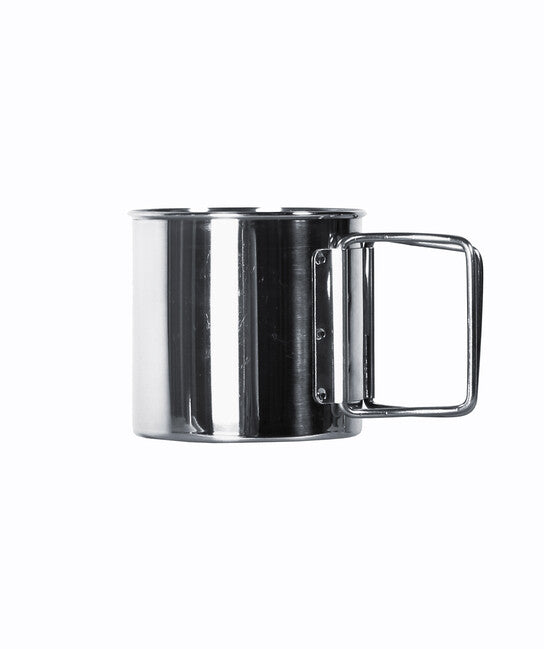 BasicNature Space Safer Mini cană din oțel inoxidabil cu mâner pliabil 0,35 l