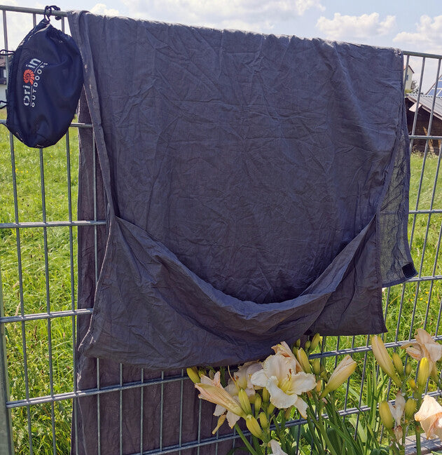 Origin Outdoors inserție pentru sac de dormit din bumbac dreptunghiulară, antracit