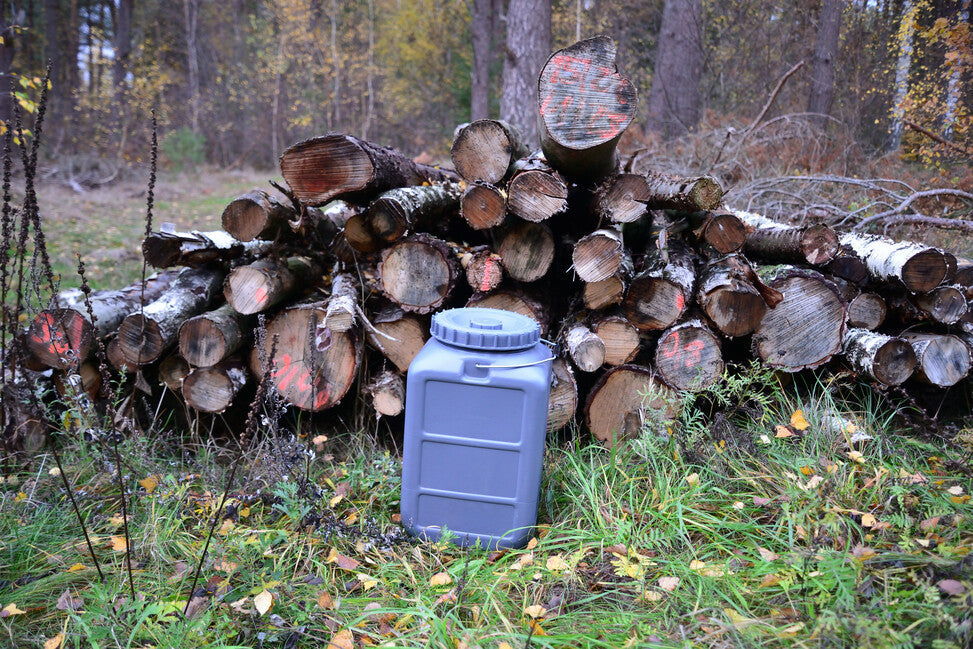 BasicNature recipient pătrat pentru lichide cu gât larg, gri, 30 l