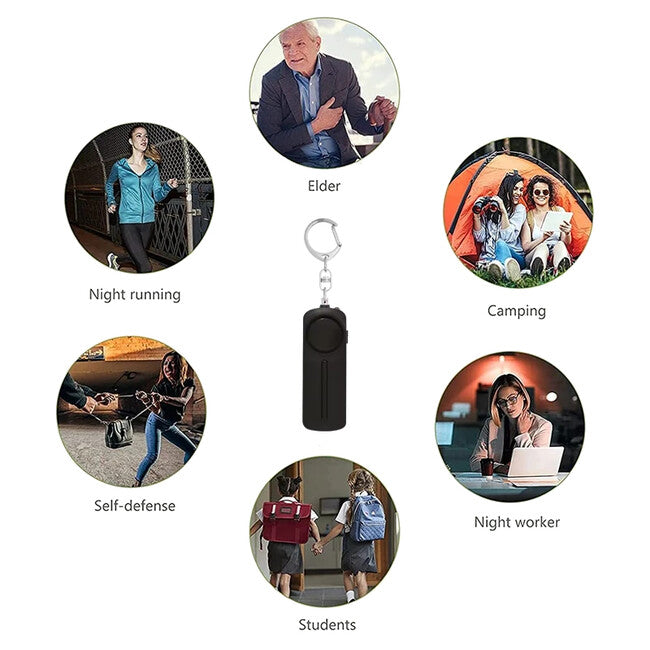 W&G SHIELD SOS alarmă personală cu LED și lanț de tragere, alb