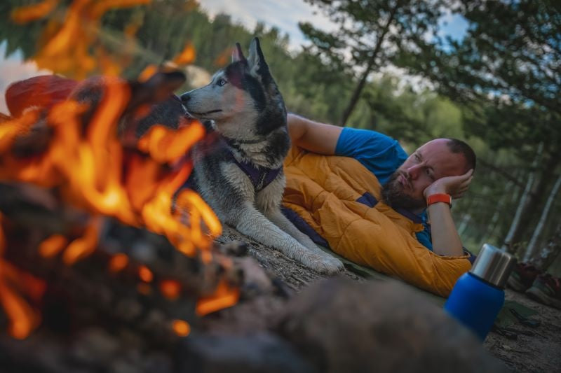 HUSKY Enjoy Long sac de dormit, albastru portocaliu