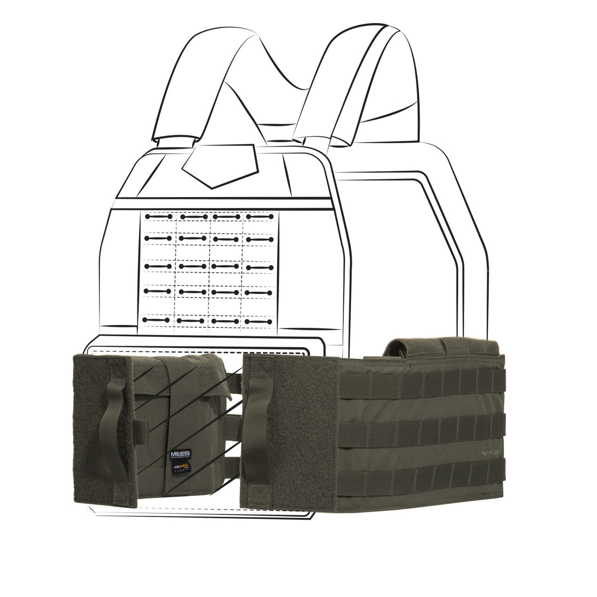 Pentagon Combat centură modulară pentru vestă, RAL7013