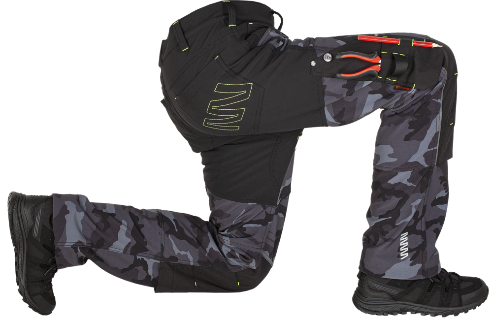 BENNON CAMOS pantaloni softshell, negri/gri