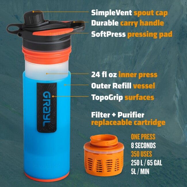 GRAYL GeoPress Purifier sticlă de filtrare, Bali Blue