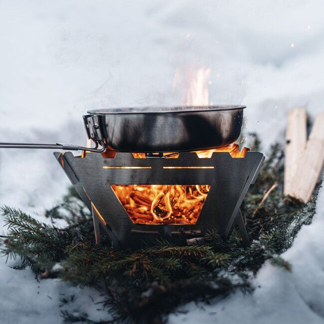 Fire Maple Maverick ognișor pliabil pentru lemn cu grill, suport și 4 panouri