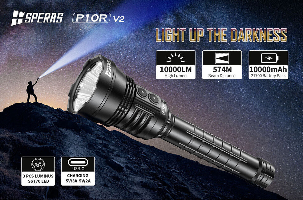Speras P10R V2 lanternă LED reîncărcabilă 10000LM