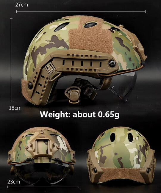 DRAGOWA Tactical Fast PJ cască tactică cu ochelari Bolt, ACU (fără certificare)