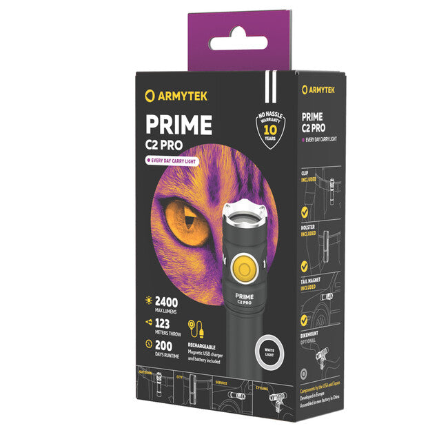ArmyTek Prime C2 Pro lanternă de buzunar LED alimentată din acumulator 2400 lm 68 g