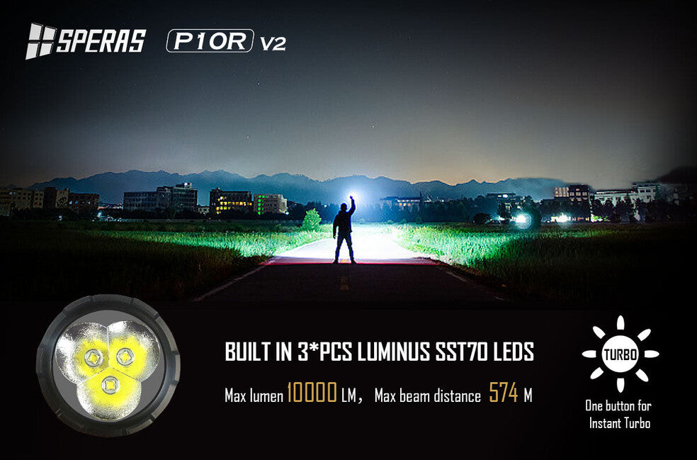 Speras P10R V2 lanternă LED reîncărcabilă 10000LM