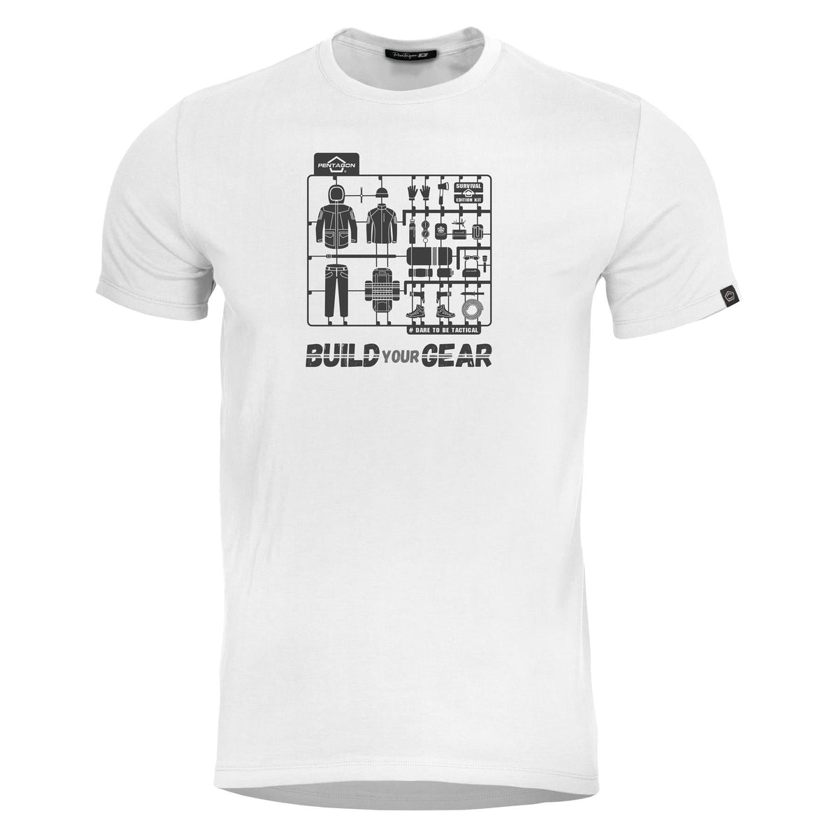 Pentagon Ageron Build Your Gear tricou scurt, alb