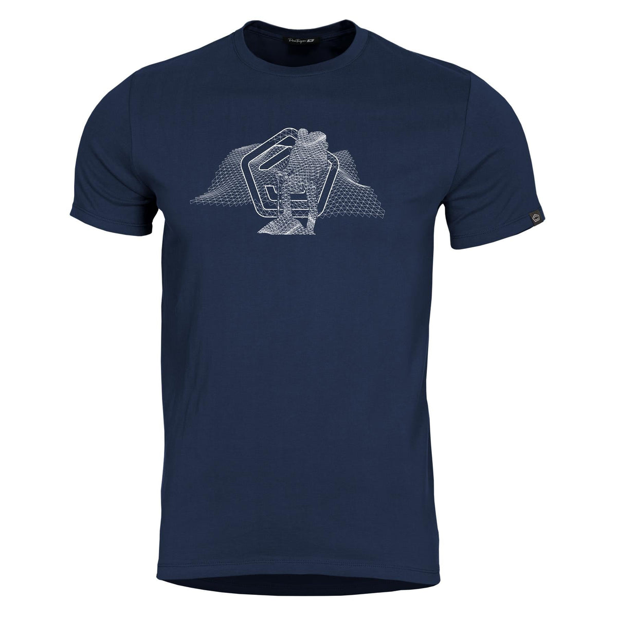 Pentagon Wireframe tricou pentru bărbați cu mânecă scurtă, midnight blue