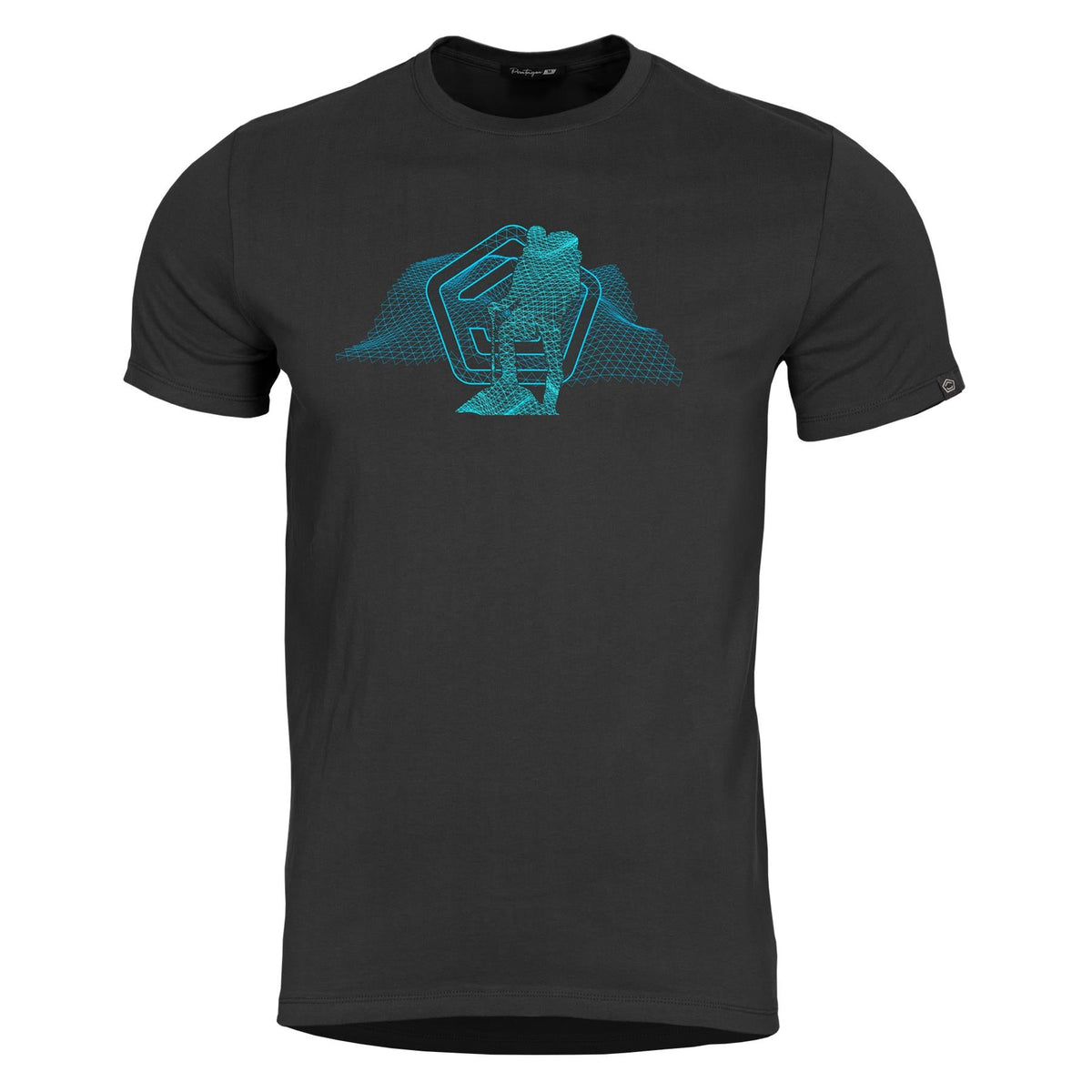 Pentagon Wireframe tricou pentru bărbați cu mânecă scurtă, negru