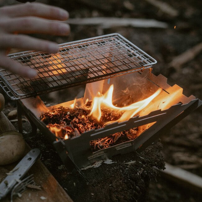 Fire Maple Maverick ognișor pliabil pentru lemn cu grill, suport și 4 panouri