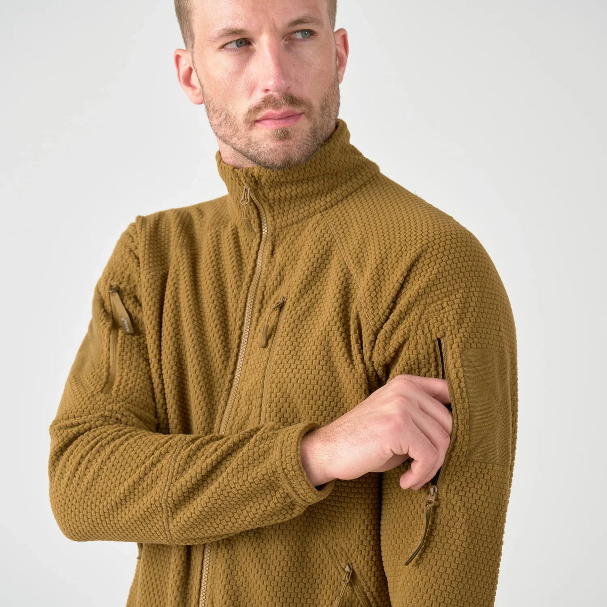 Helikon-Tex Alpha Tactical flisová bunda 630g, shadow grey – detail 4