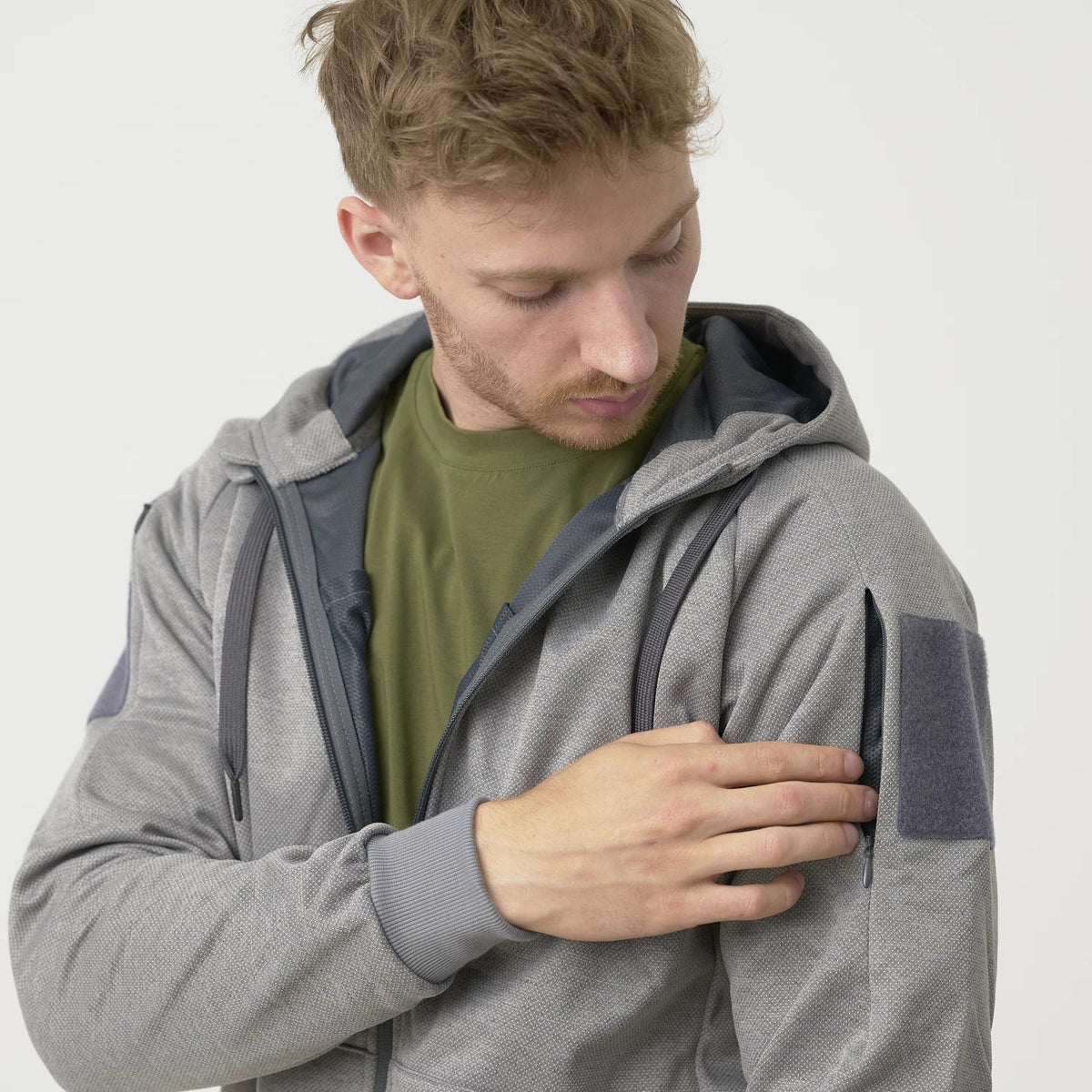Helikon-Tex URBAN TACTICAL HOODIE hanorac FullZip, Melange Grey