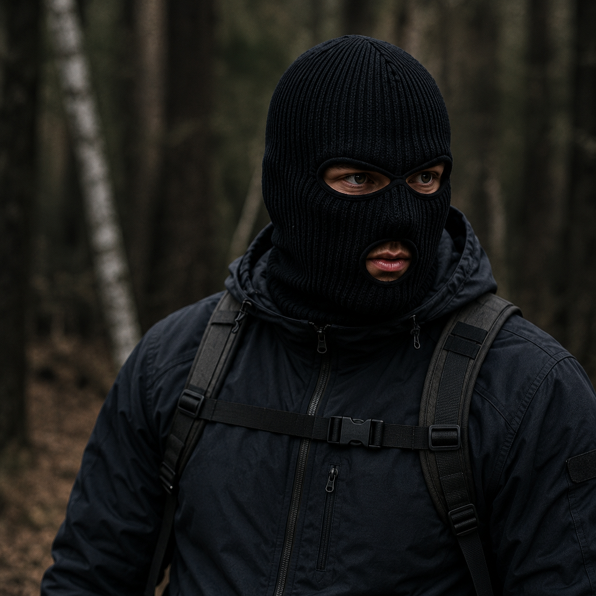 WARAGOD Isvik cagulă cu 3 deschizături, black