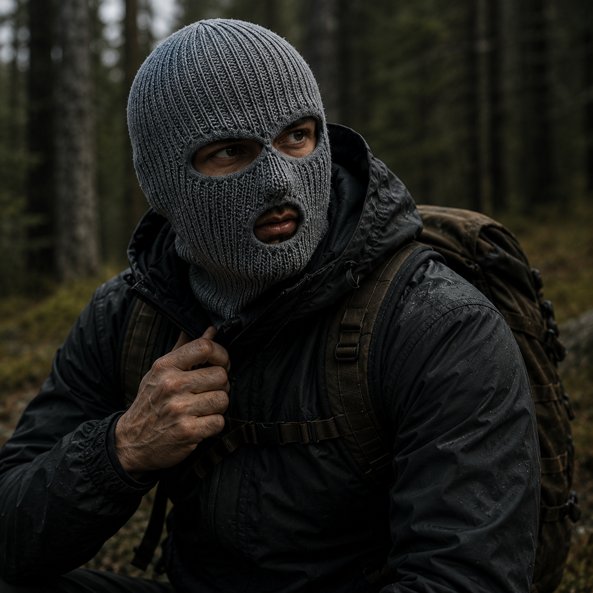 WARAGOD Isvik cagulă cu 3 deschizături, grey