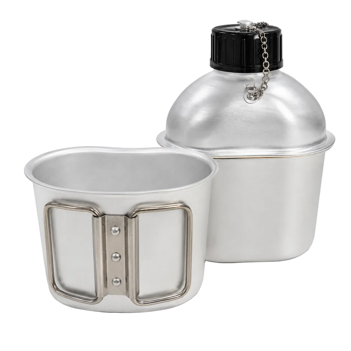 Dragowa Tactical ploscă de cărăpat din aluminiu cu bol 940ml