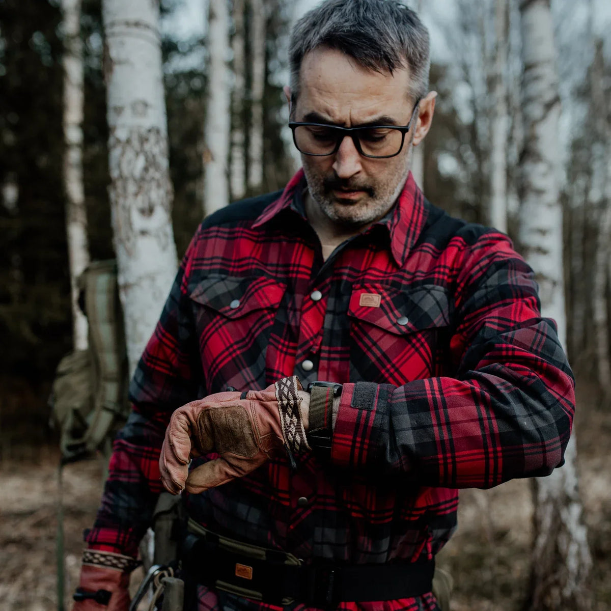 Helikon-Tex Warden zimná košeľa, Slate Crimson Plaid