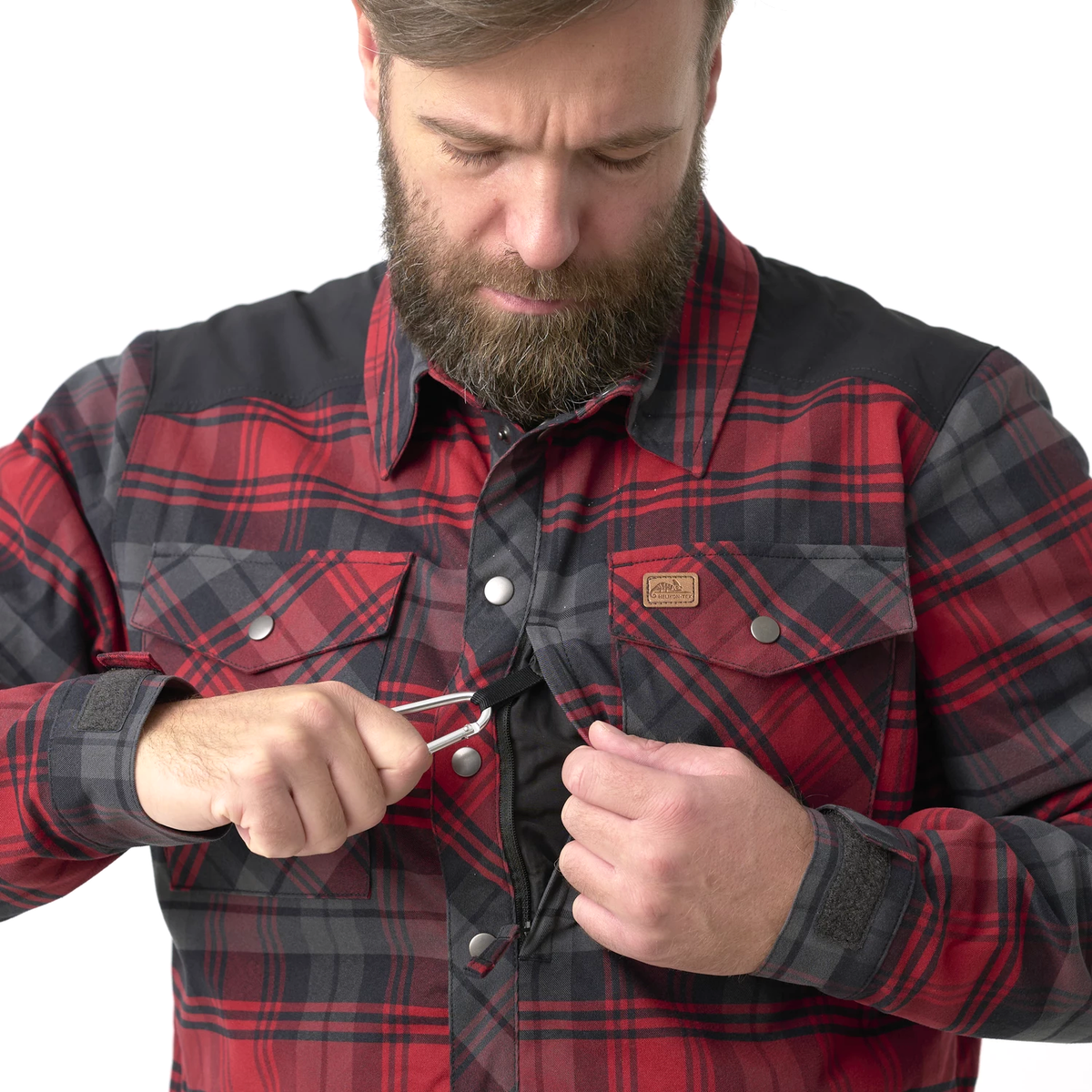 Helikon-Tex Warden zimná košeľa, Slate Crimson Plaid