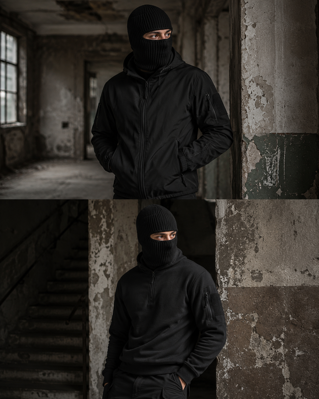WARAGOD Mjuka cagulă tricotată 2 în 1, black