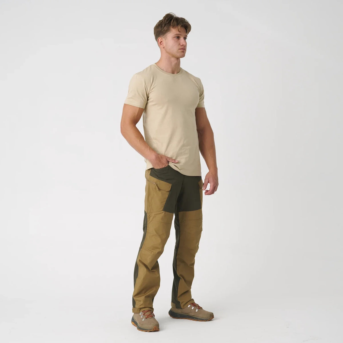 Helikon-Tex Hybrid Outback nohavice DuraCanvas, coyote/čierna – detail 1