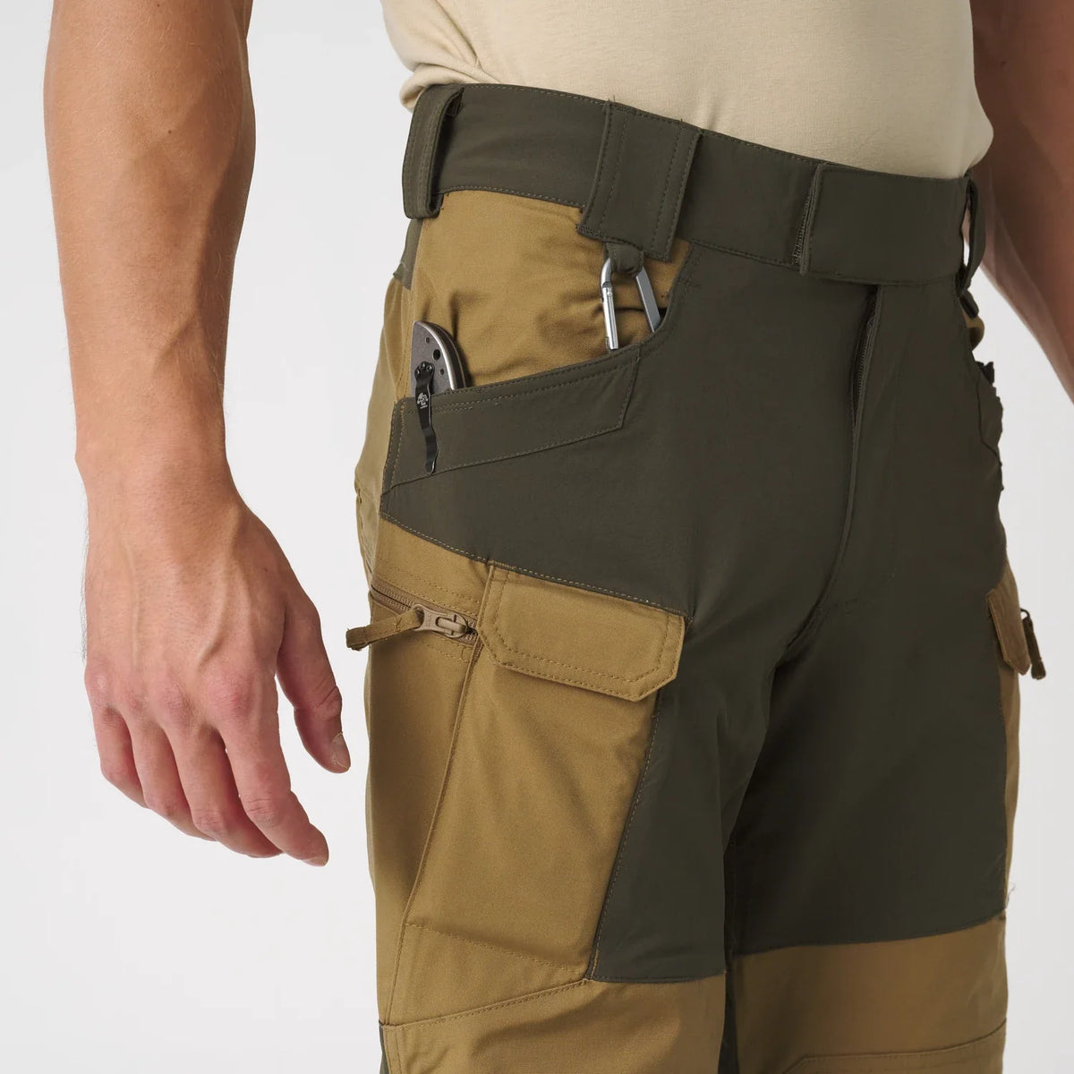 Helikon-Tex Hybrid Outback nohavice DuraCanvas, sivá/čierna – detail 5