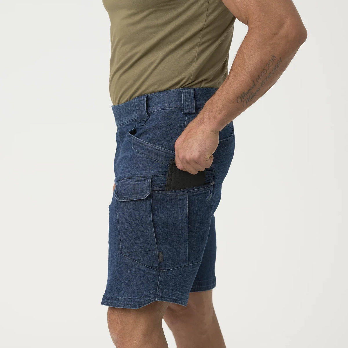 Helikon-Tex UTS krátke nohavice taktické 8.5" - Denim Stretch - Marine Blue – detail 5