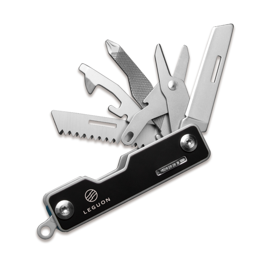 Leguon Brevis mini multitool 9v1, čierny
