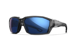 Wiley X Alpine ochelari balistici de soare, Gloss Crystal Grey / CAPTIVATE Polarized Blue Mirror