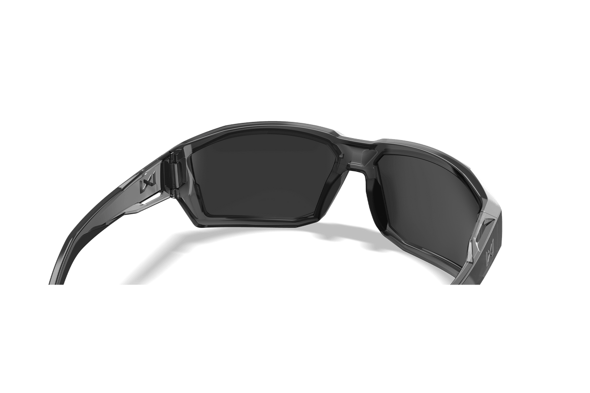 Wiley X Alpine ochelari balistici de soare, Gloss Crystal Grey / CAPTIVATE Polarized Blue Mirror