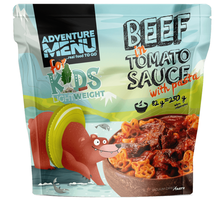 Adventure menu Vită în sos de roșii cu paste, 250g