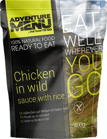 AdventureMenu Carne de pui sălbatic cu orez 400g