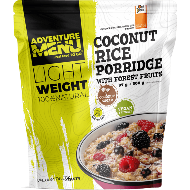 Adventure Menu Terci din orez și cocos cu fructe de pădure, 300g