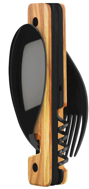 Akinod A02B00001 set multifuncțional 13h25, black mirror finish, olive wood