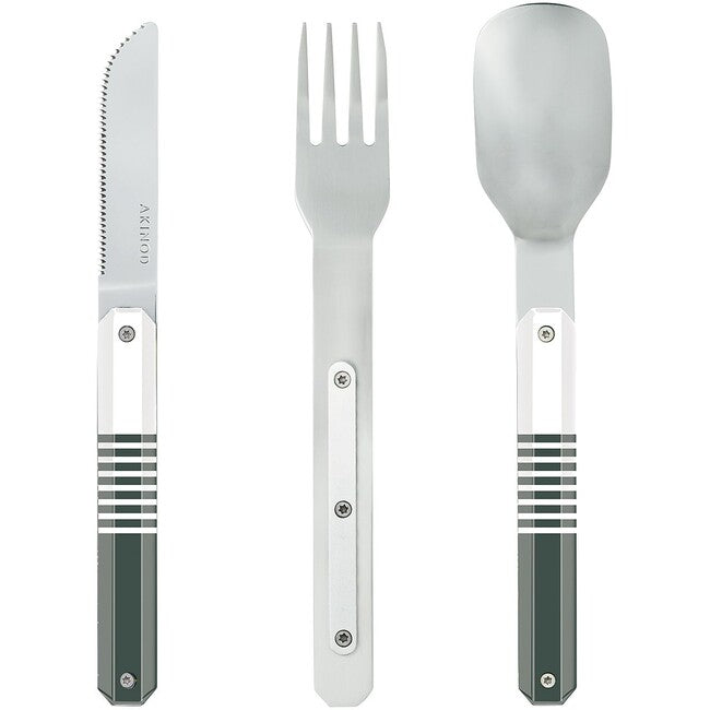 AKINOD Set tacâmuri magnetic de călătorie, green mariniere-mirror finish
