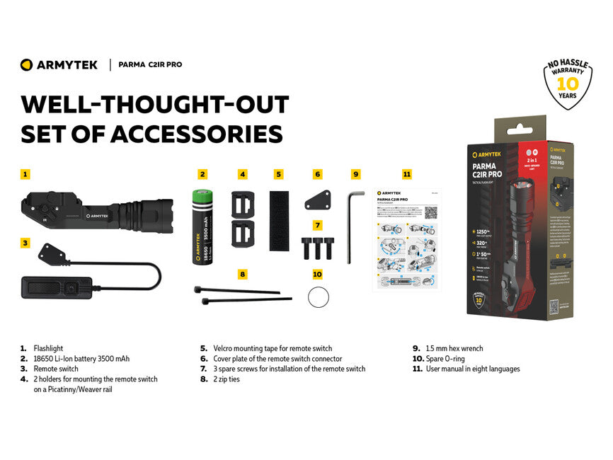Armytek Parma C2IR Pro lanternă tactică compactă reîncărcabilă 1200lm