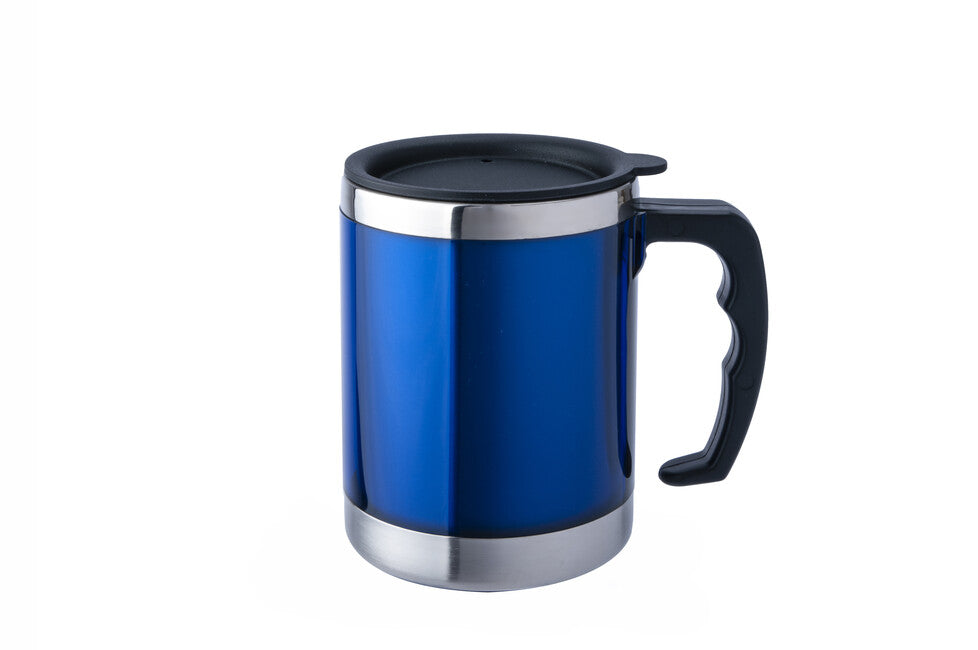 BasicNature MUG termocană din oțel inoxidabil, albastră, 0,42 l
