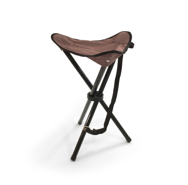 BasicNature Travelchair scaun cu trei picioare din oțel, maro