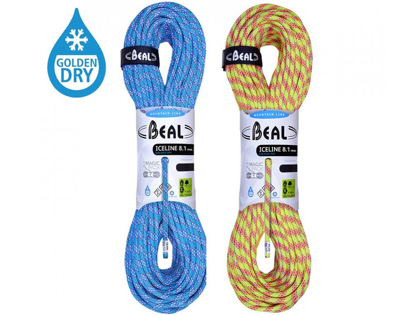 BEAL Ice Line Unicore coardă semi-statică de escaladă 8,1 mm 2 × 60 m, anis / emerald