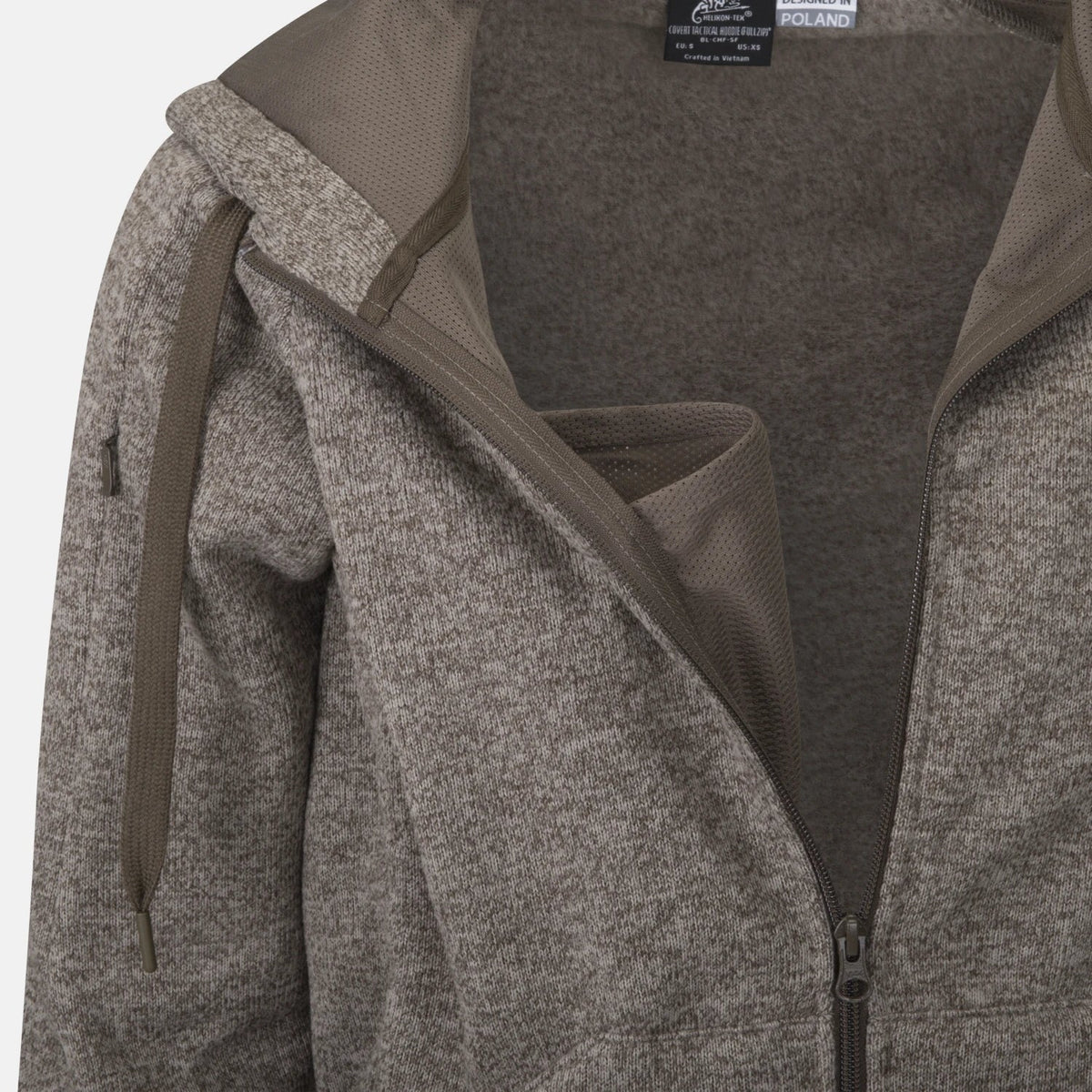 Helikon-Tex Covert hanorac tactic cu glugă FullZip, Melange Light Tan